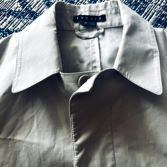 Theory 🏷️ Light Silver Gray Trench - Picture 1 of 8